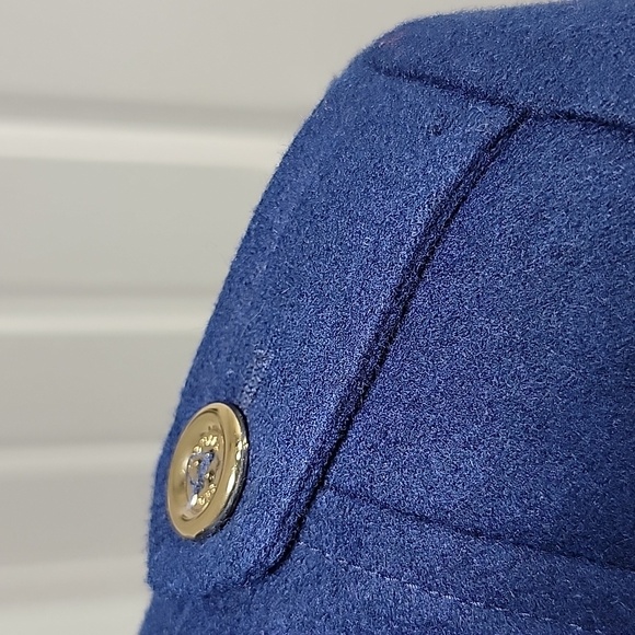 Michael Kors Double Breasted Women's Blue Pea Coat Size Small - Picture 10 of 12